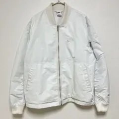 ◆ナイキ　ボンバージャケット　MA-1　ロゴ刺繍　保温　撥水　大きめ　白　XL