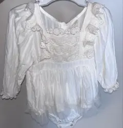 marron ロンパース ワンピース 白 ホワイト レース 18m