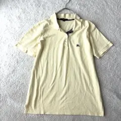 高級 バーバリーロンドン ポロシャツ 淡い黄色 サイズ38 ノバチェック