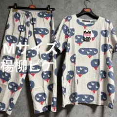 新品　マタノアツコ 木&鳥プリントパジャマ「Mサイズ・楊柳ピケ・グレー地」のサムネイル