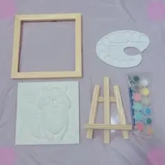 お絵描きキット 可愛い猫のアート 塗り絵キット 工作キット20cm×20cm