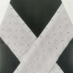 半襟 七宝繋ぎの刺繍レース 花七宝市松 ホワイト 半衿 コットンレースのサムネイル