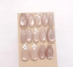 現品　ネイルチップ　マグネット　ハートホロ　ピンク　2way