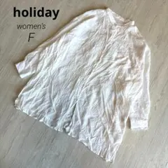 【ホリデイ】holiday リネン バンドカラー ワイド シャツ ブラウス 白