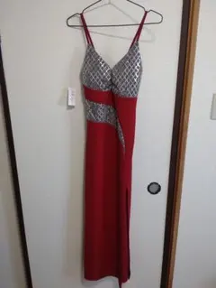 レッドスリットドレス M