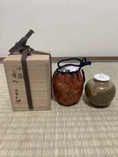 信楽焼人気作家力窯、水垣力酒器揃え「徳利、ぐい呑み二個の三点セット