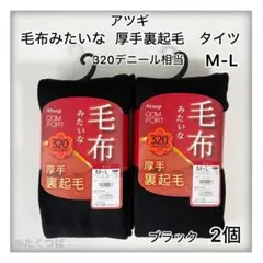 アツギCOMFORT320デニール毛布みたいな裏起毛タイツM-Lサイズ2個