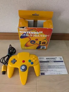 【箱付】ニンテンドー 64 コントローラ ブロス イエロー　取説あり
