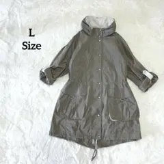 レリアン　スプリングコートマウンテンパーカー日本製フード付き上品ベージュ11号