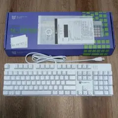 SUNSONNY N-J9PRO 有線メカニカルキーボード青軸-ホワイトとブルー