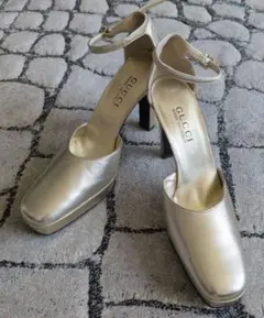 【未使用・希少】GUCCI グッチ ゴールドハイヒール 37 ヴィンテージ