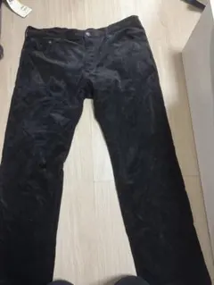 黒 スエード　ストレートパンツ