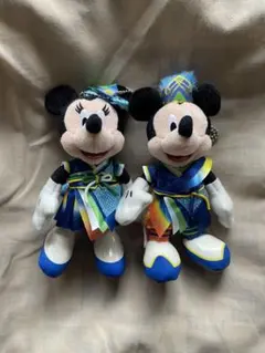 ディズニーランド2015夏祭りミッキーマウスミニーマウスぬいぐるみバッジ