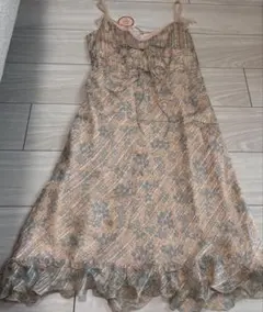 レベッカテイラー◆シルク 絹ギャザーリングキャミワンピース 花柄