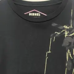 DIESEL 長袖カットソー ブラック チェーン柄 size Lのサムネイル