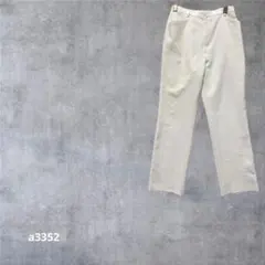 スラックスパンツ ストレート　センタープレス ストレッチ　オフィス　白 L