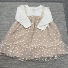 SLIP 花柄ベージュワンピース 80cm