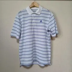 adidas　ゴルフウェア　ボーダーポロシャツ　Lサイズ