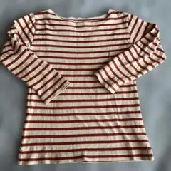 MHL .キッズ長袖カットソー クリーム赤ボーダー110