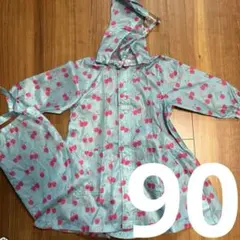 【シシュノン】さくらんぼ柄レインコート　90