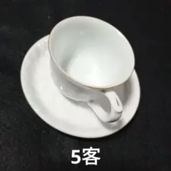 ホワイトデミタスカップとソーサーセット　5客