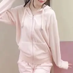 forever21 ベロア ジャージ セットアップ ピンク