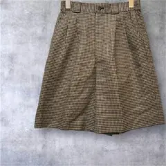【NH LADY】美品　キュロット　ショートパンツ　千鳥格子　ブラウン　M