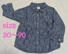 OLD NAVY 柄入り長袖シャツ 12-24M(80〜90くらい)