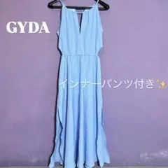 GYDA ジェイダ サイドカットロングワンピース フレア ブルー Fのサムネイル