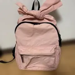 ピンク リボン付き ナイロンリュック　ブランシェス