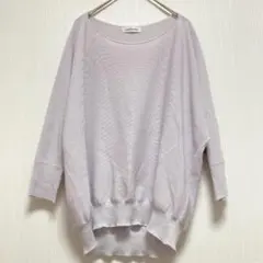 【ニューヨーカー】ニットセーター ライトグレー M ドルマンスリーブ毛混 日本製