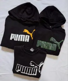 [3点セット]PUMA ブラック 長袖トレーナー 裏起毛　サイズ140