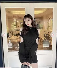 美品 cherimi シェリミー リブワンピース
