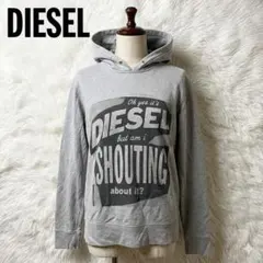 DIESEL ディーゼル ロゴプリント プルオーバーパーカー M