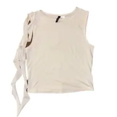 H&M フリル付きトップス　白　タンクトップ