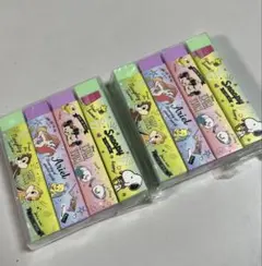スヌーピー ディズニー 消しゴム 8個セット ケシゴム 鏡 ミラー付きけしごむ