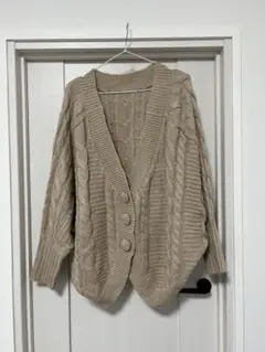 【jouetie】ベージュ ケーブルニット カーディガン
