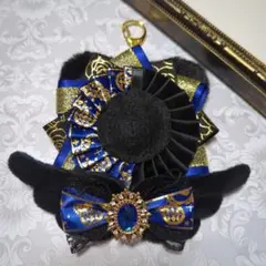28　ロゼット　猫耳　黒　ブラック　青　ブルー　金　ゴールド　痛バ　痛ロゼット