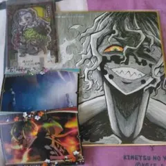 妓夫太郎・堕姫　複製ミニ色紙・チョコスナックカード・ショコラグーテスタンドアート