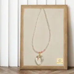 【一点もの❗️】ハート モチーフ クリスタルガラス ビーズ ネックレス