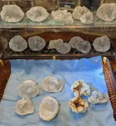 ◀バラ売り歓迎▶水晶ジオード大量まとめ売り　一部蛍光有　煙水晶有