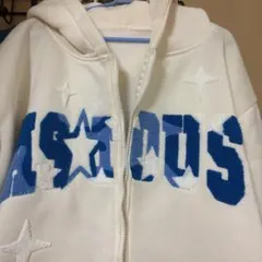 ASXOUS 星刺繍 フード付きパーカー