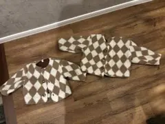フリースジャケット 80cm 110cm ダイヤモンド柄