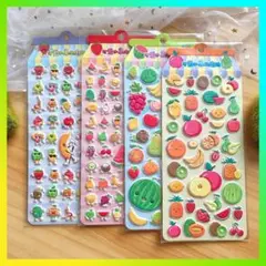 フルーツシール　立体シール　フルーツ　シール　果物　かわいい　シール交換　推し活