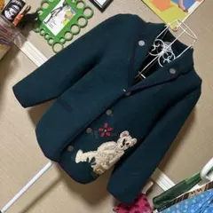 kitz-pichler 熊さんアップリケ テーラードジャケット 古着 緑