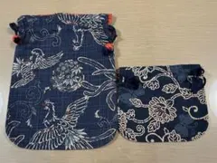 和柄 巾着袋 2点セット
