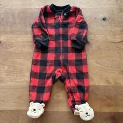 Carter's ロンパース 3m 赤黒チェック