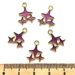 ラスト1点⭐キラキラ(パープル).。.:*5個♡ゴールドチャーム