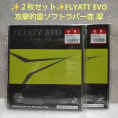 ✨２枚セット✨FLYATT EVO 攻撃的裏ソフトラバー赤 厚