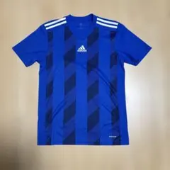 adidas AEROREADY 青 ストライプ Lサイズ シャツ